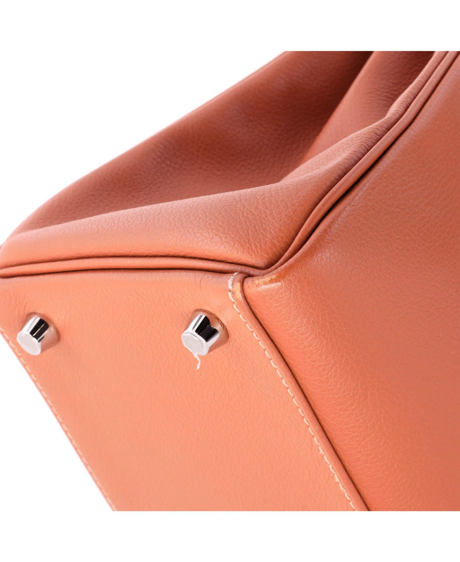 Pre-Owned HERMES Kelly 28 Handbag Verso Evercolor with Palladium Hardware