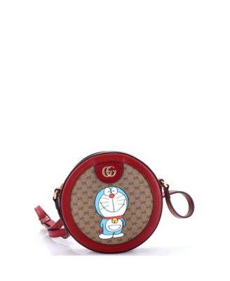 Doraemon Round Shoulder Bag Printed Mini GG Coated Canvas
