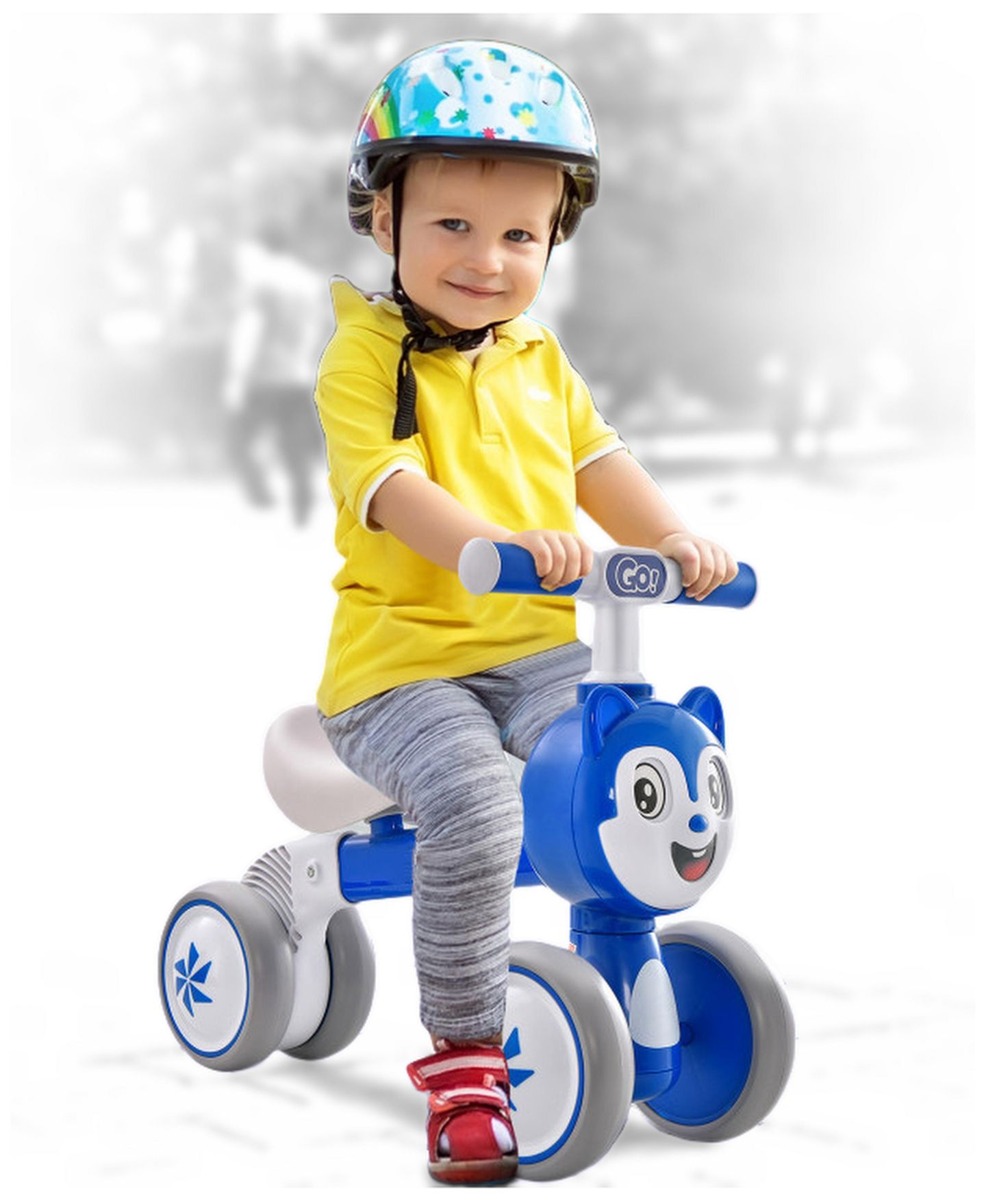 Детская игрушка Slickblue Lightweight Baby Balance Bike with 4 Wheels No Pedal Design, цвет: Синий — фото 2