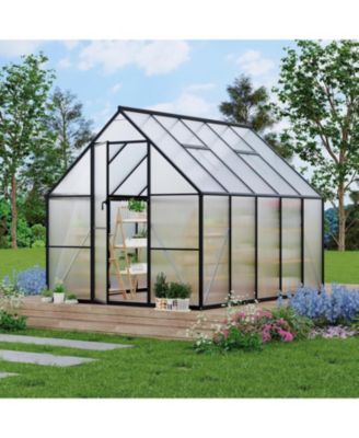 8x10 Aluminum-Framed Polycarbonate Heavy Duty Polycarbonate with Quick Setup Structure and Roof Vent