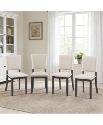 Modern Minimalist Padded Dining Chairs Set of 4