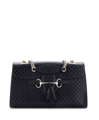 Medium Emily Chain Flap Bag Microguccissima Leather