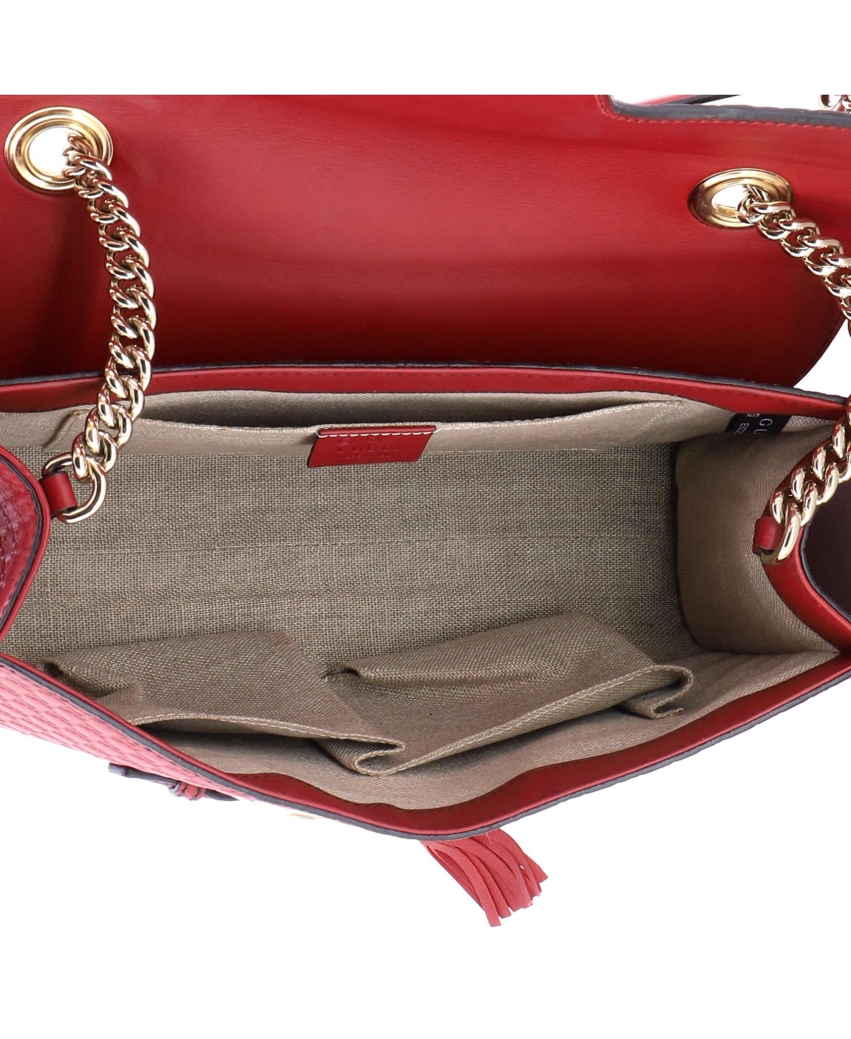 Pre-Owned Gucci Medium Emily Chain Flap Bag Microguccissima Leather