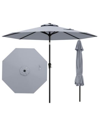 9 ft Outdoor Market Patio Table Umbrella with Push Button Tilt and Crank Lift