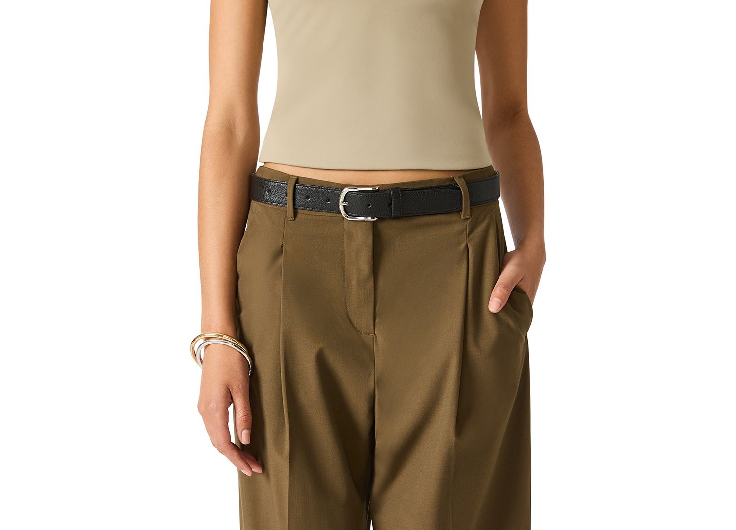Top Stitched Center Bar Hardware 2-Pack Belt Set
