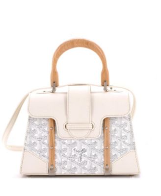 Mini Structured Saigon Top Handle Bag Coated Canvas with Leather