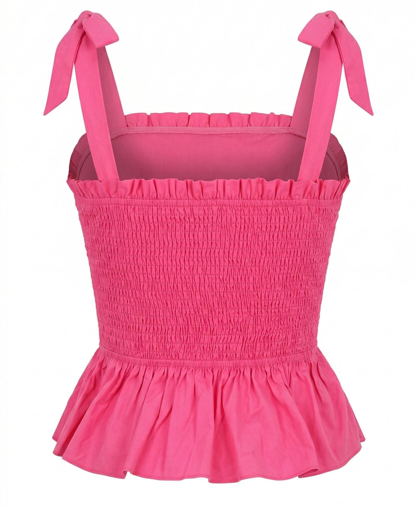 Женский топ Modenaire Smocked Bow-Strap Peplum, цвет: Розовый — фото 6