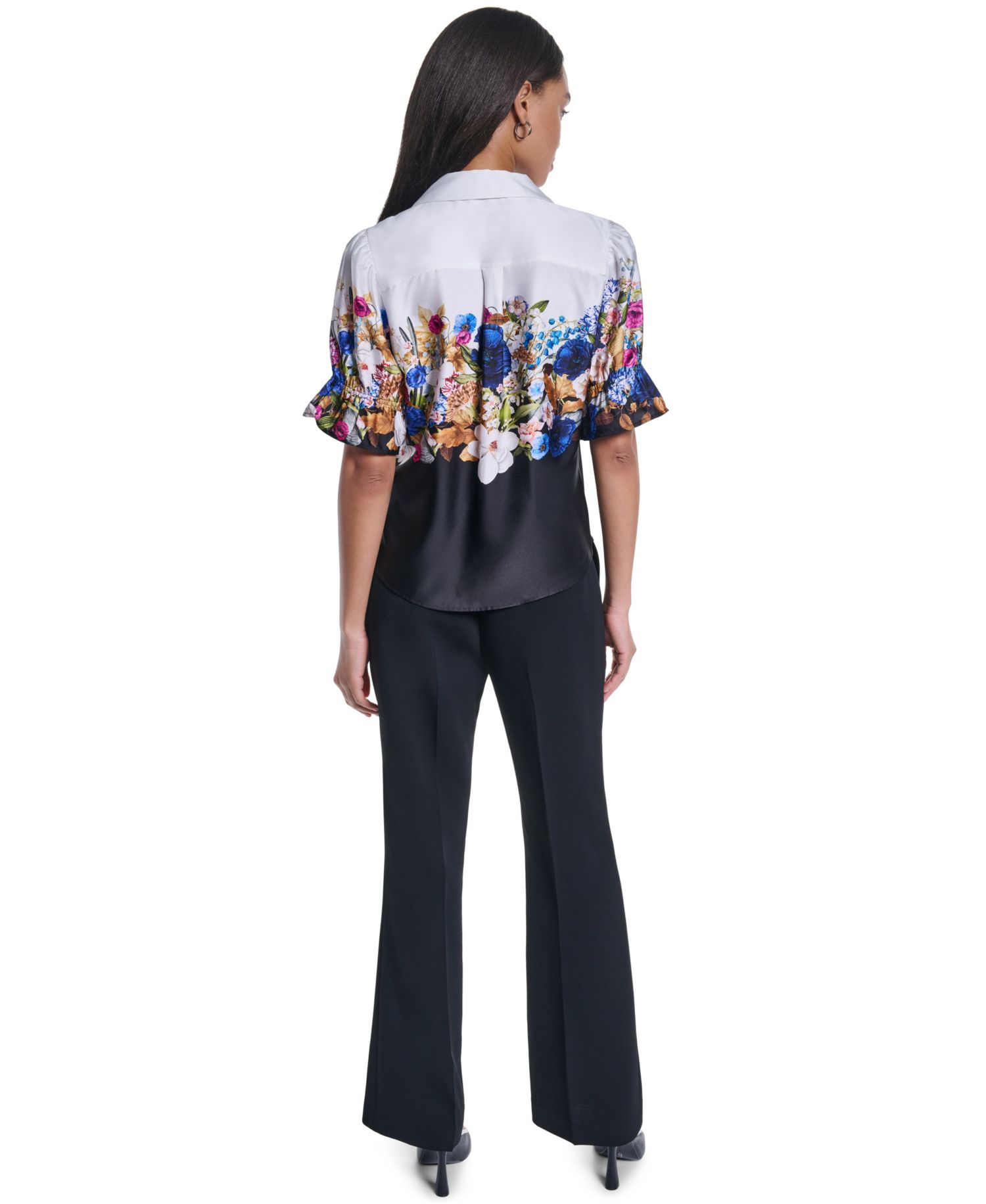 Women's Floral Button-Front Blouse