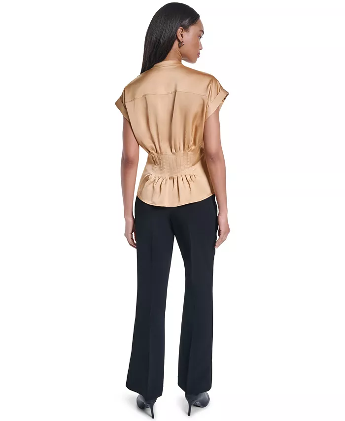 Women's Short-Sleeve Button-Front Blouse - thumbnail 5