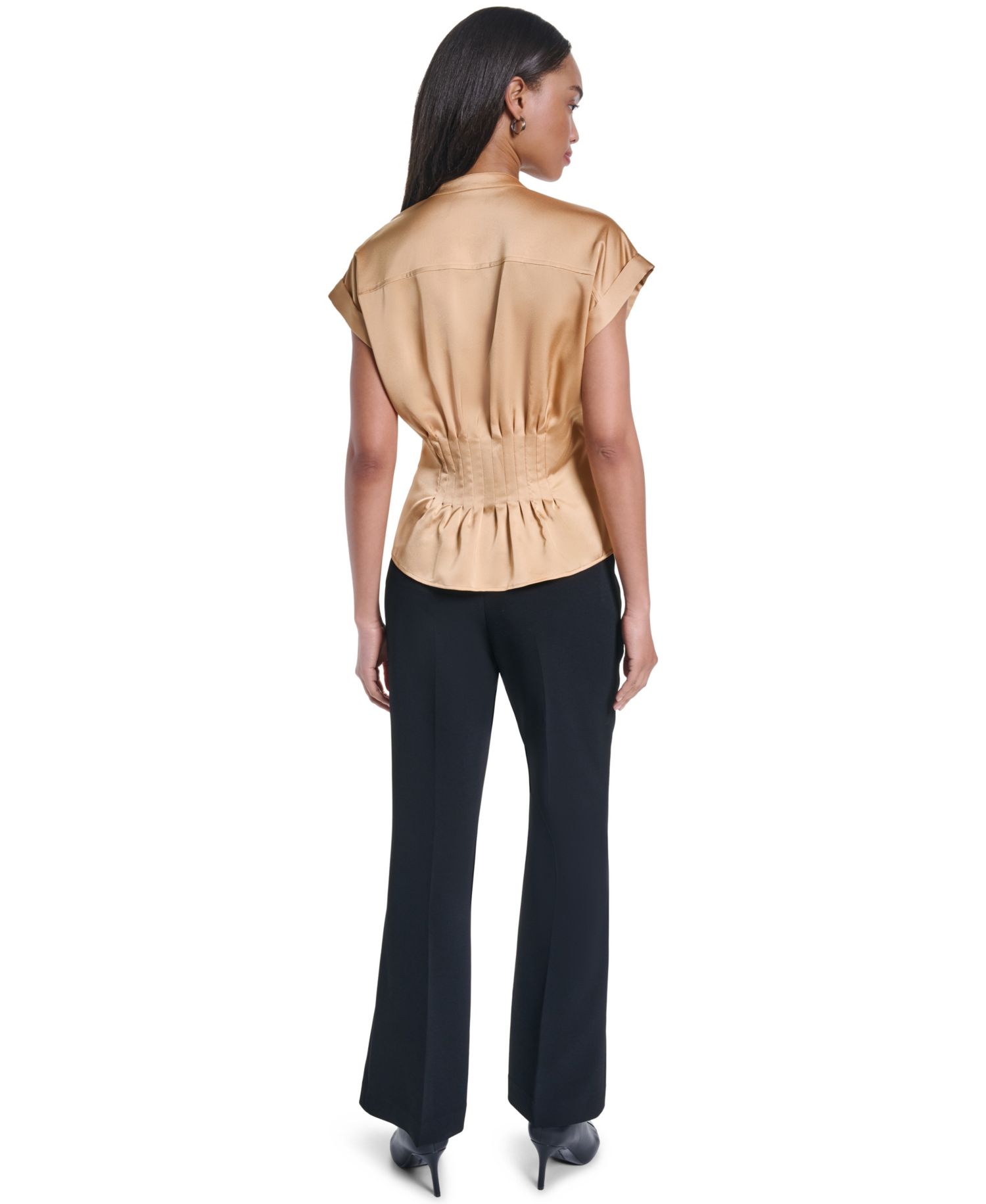 Women's Short-Sleeve Button-Front Blouse