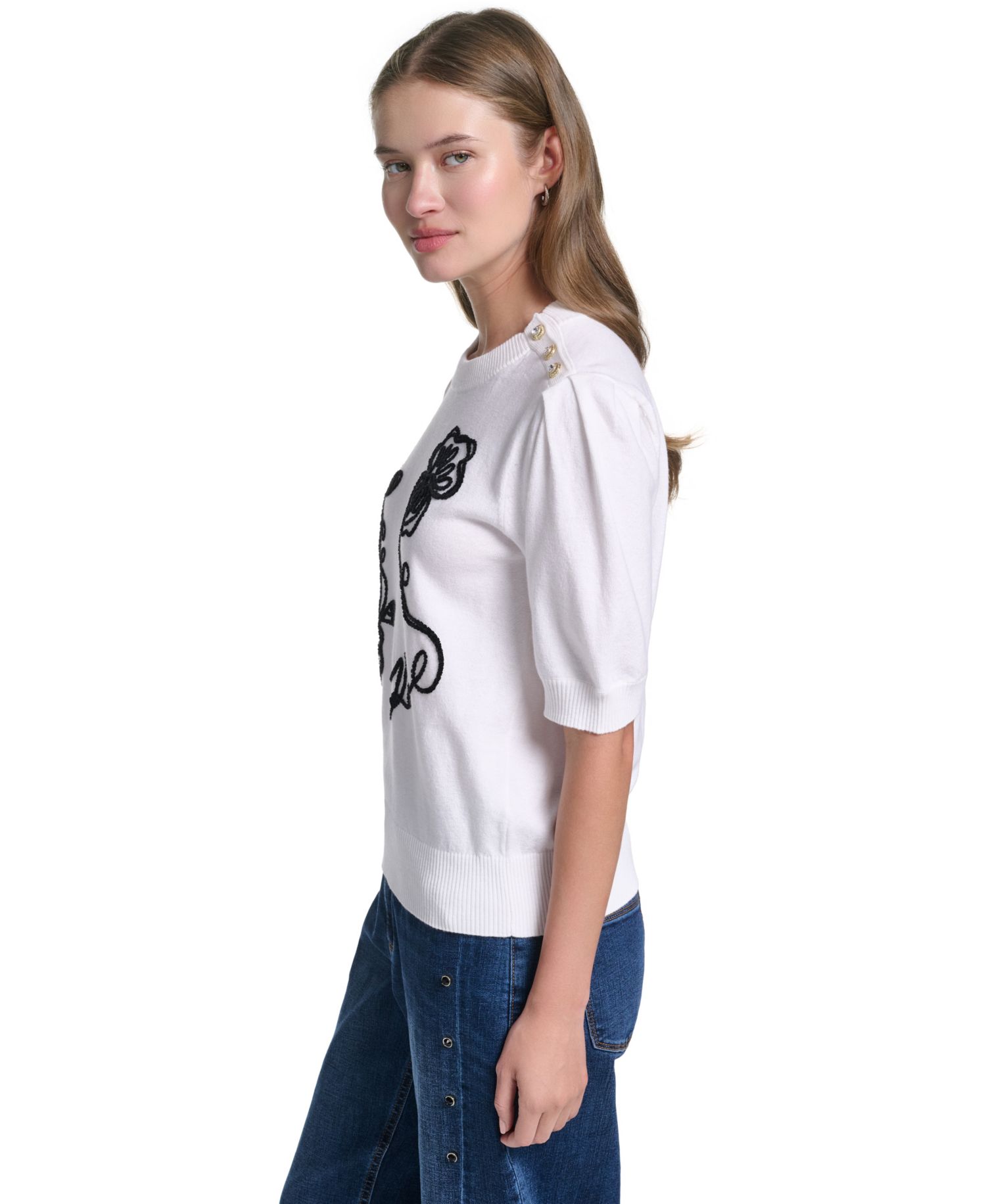 Women's Embroidered Crewneck Sweater