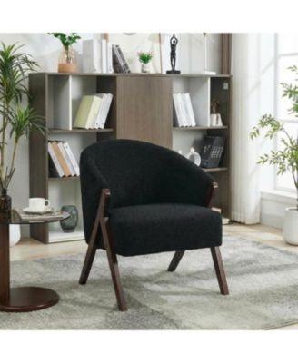 Mid Century Modern Accent Chair With Comfortable Upholstery, Premium Fabric, And Sturdy Wood Frame For Living Room Or Bedroom.
