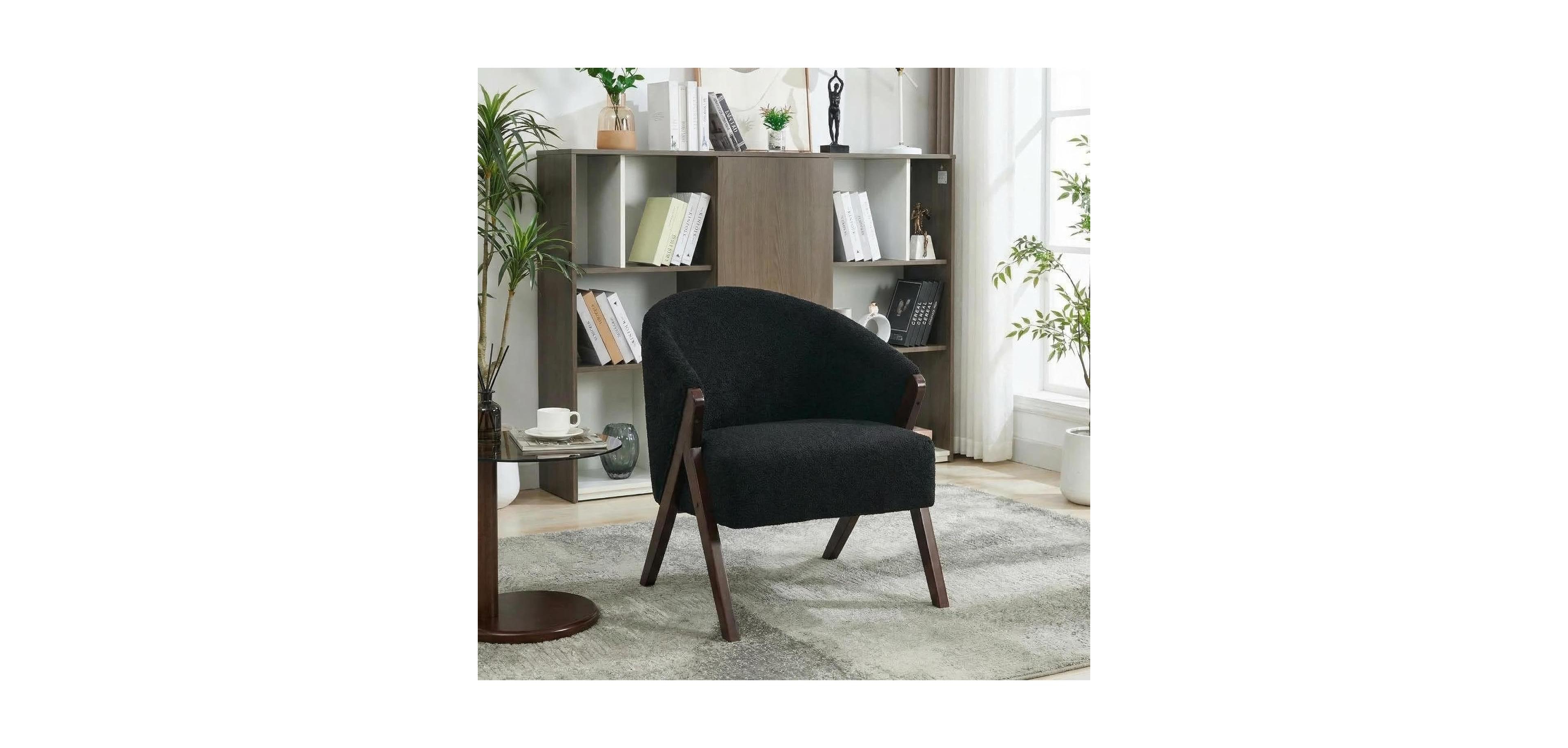 gaomon Mid Century Modern Accent Chair With Comfortable Upholstery, Premium Fabric, And Sturdy Wood Frame For Living Room Or Bedroom.