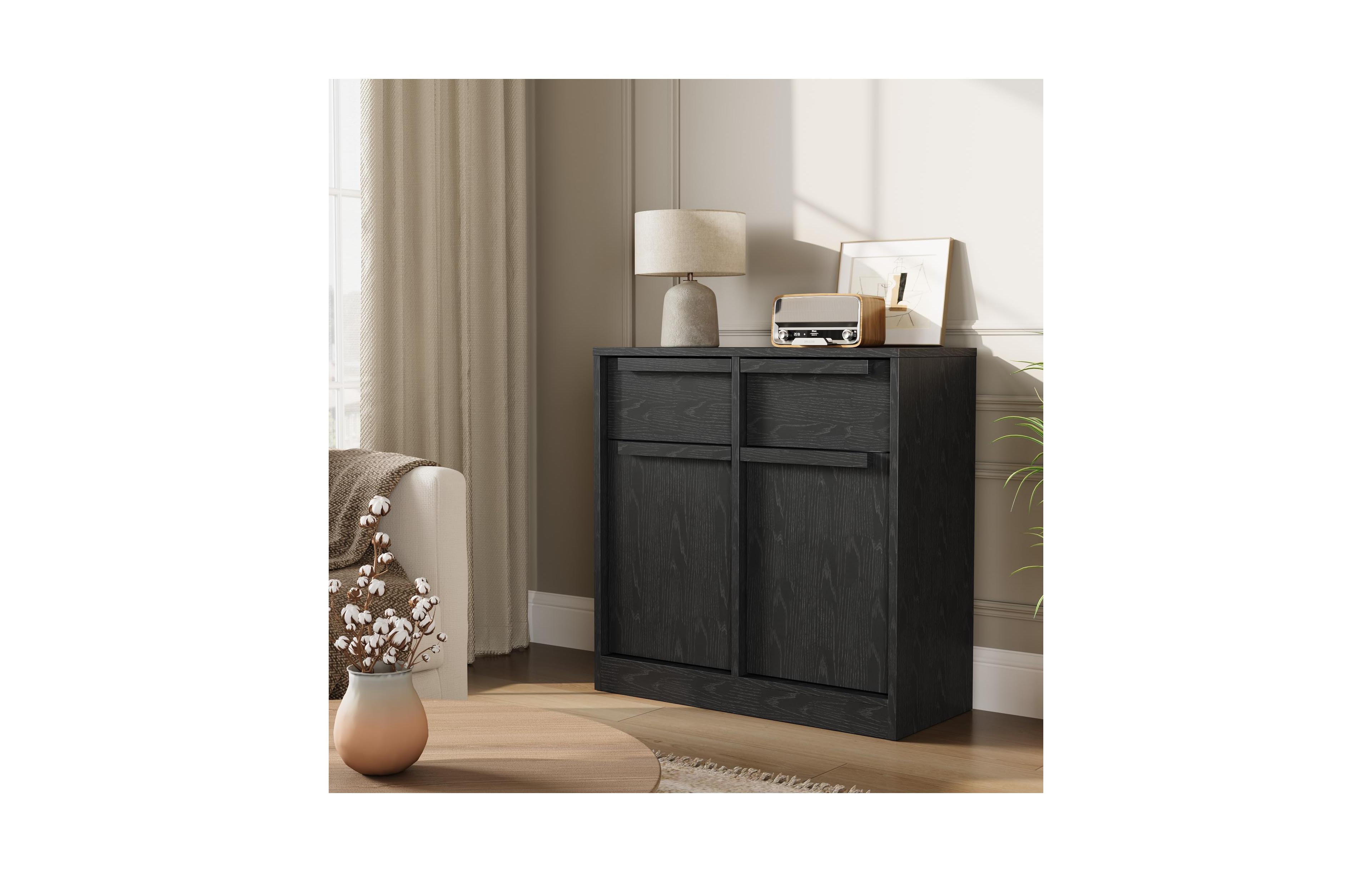 homfan Sideboard Buffet Cabinet with 2 Drawers 31.5" Large Coffee Cabinet with Storage, Modern Buffet Table for Kitchen, Dining Room or Living Room