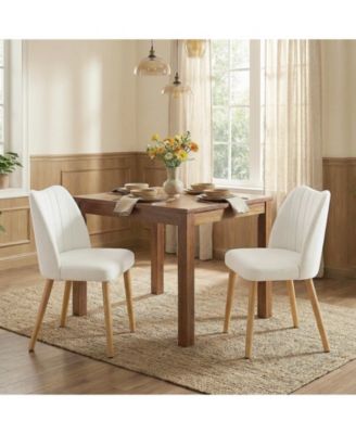 Wooden Upholstered Kitchen Dining Chairs Set of 2 for Kitchen, Living Room, Restaurant