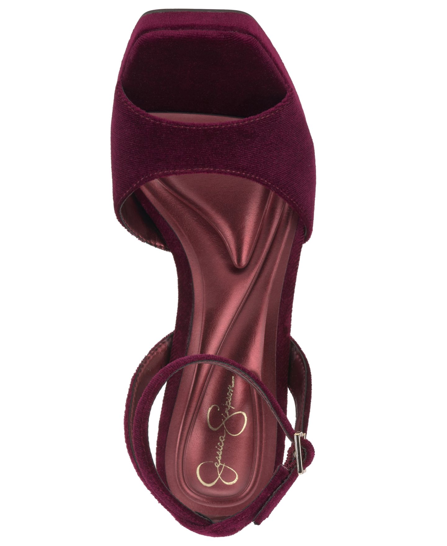 Женские сандалии Jessica Simpson Jixte Round Toe Dress Sandals, цвет: Тёмный вишнёвый бархатный — фото 4