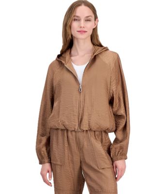 Women's Raglan Zip-Front Hooded Sweatshirt