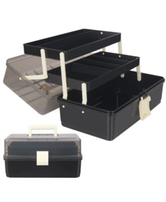 3-Tier Portable Plastic Craft Storage Box with Handle