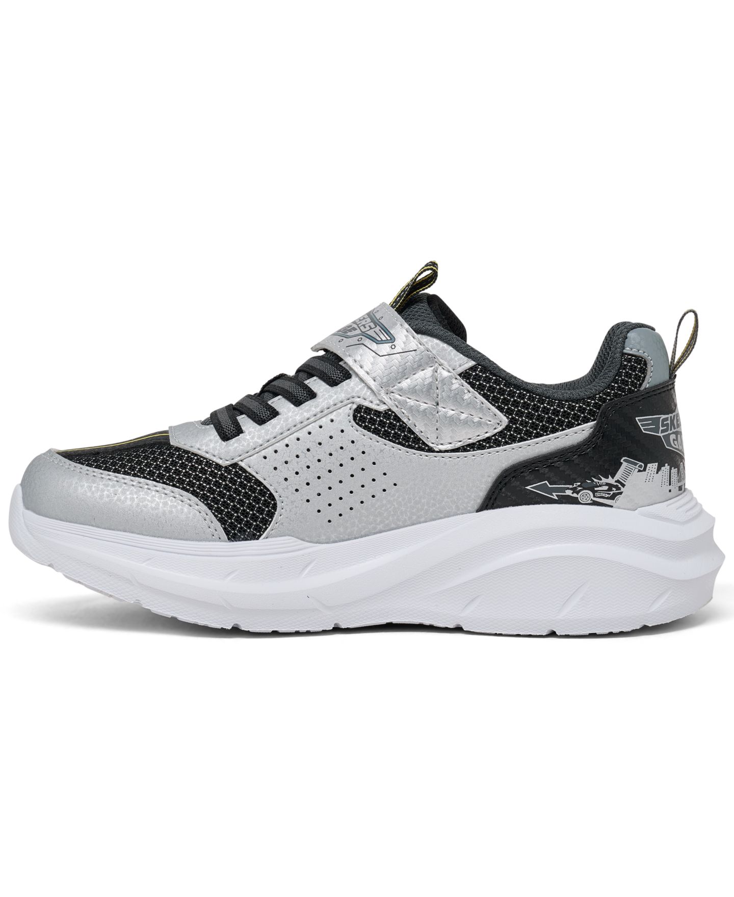 Детские кроссовки Skechers Little Kids Garage Lifestyle, цвет: Серебристый / Чёрный — фото 4