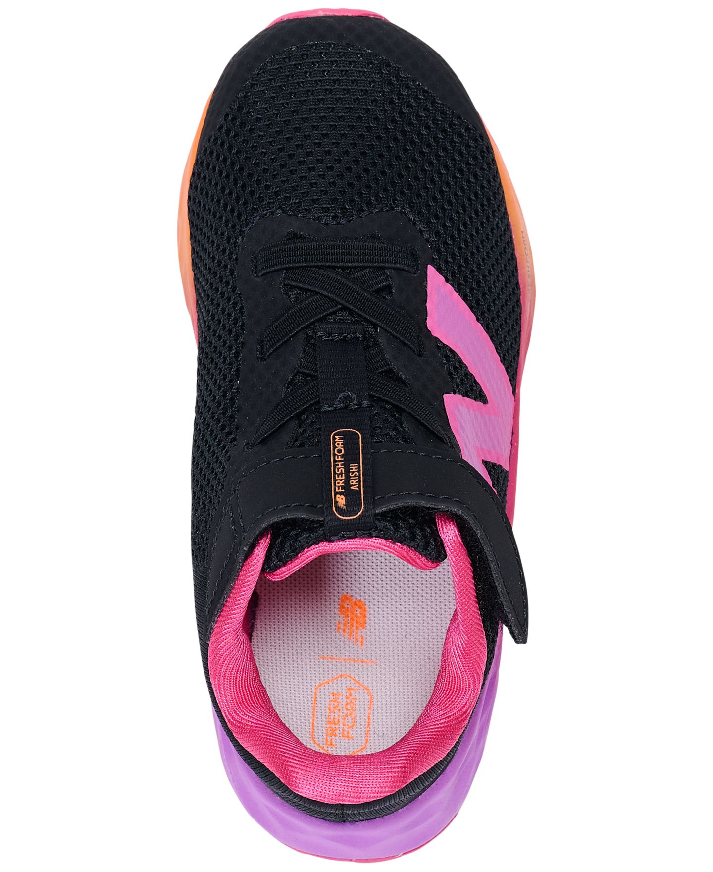 Детские беговые кроссовки New Balance Fresh Foam Arishi V4 на резинках, Finish Line, цвет: Чёрный — фото 5