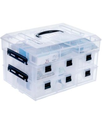 Plastic StorBox Organizer Arts Crafts Sewing Supplies Case Accents Compartments Drawers Dividers