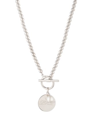 Sterling Silver Imitation Pearl Drop Necklace