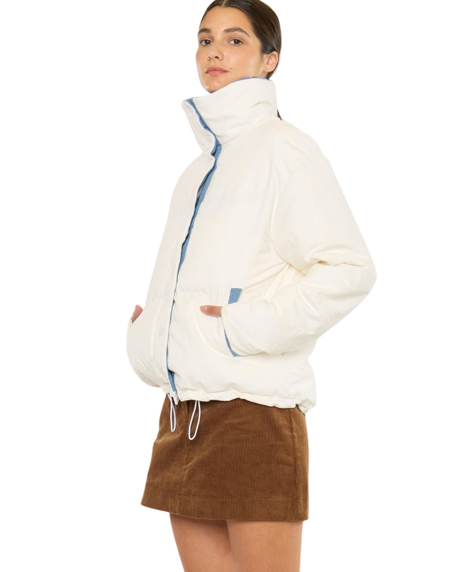 Women's USA Yerba Relaxed Front-Snap Puffer Jacket
