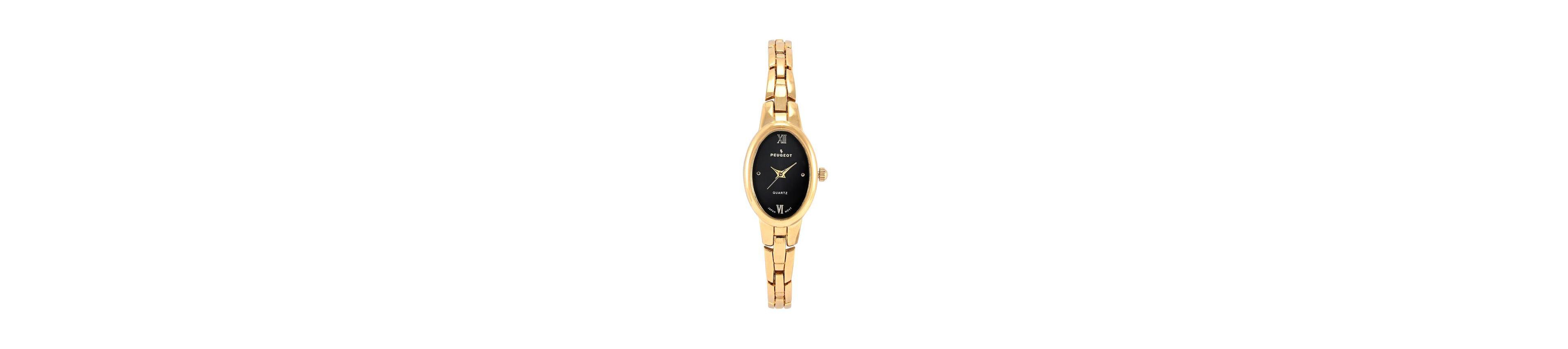 Peugeot Women's 14K -Plated Dial 30x25mm Oval Dial Link Bracelet Watch