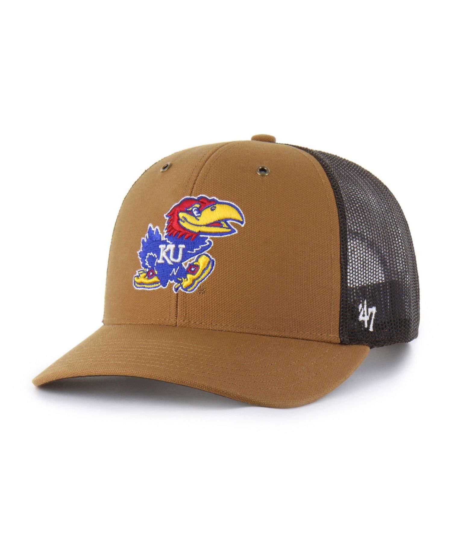 Carhartt x '47 Men's and Women's Brown Kansas Jayhawks Trucker Adjustable Hat
