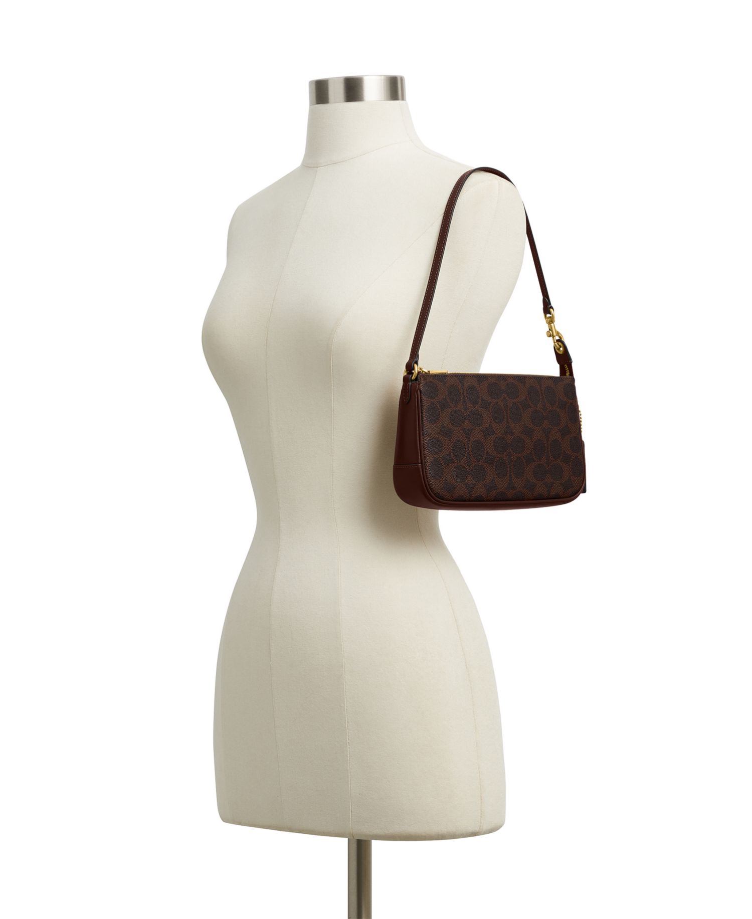 Plaza Small Signature Canvas Slim Shoulder Bag