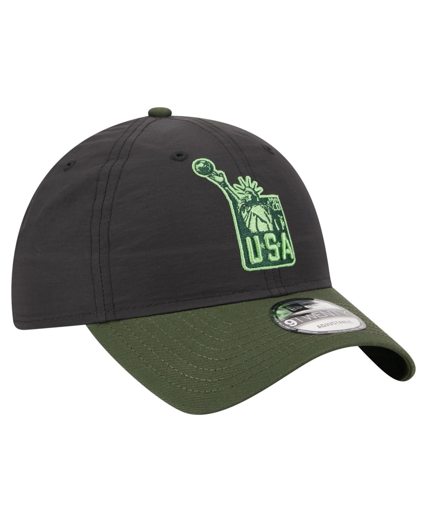 Мужская кепка New Era Black/Olive USA Statue Of Liberty 9TWENTY Adjustable Dad Hat — фото 3