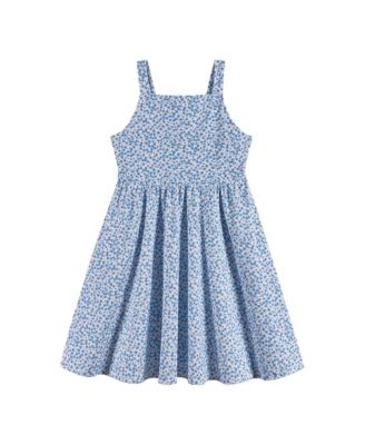 Girls Floral Printed Dress With Back Cutout