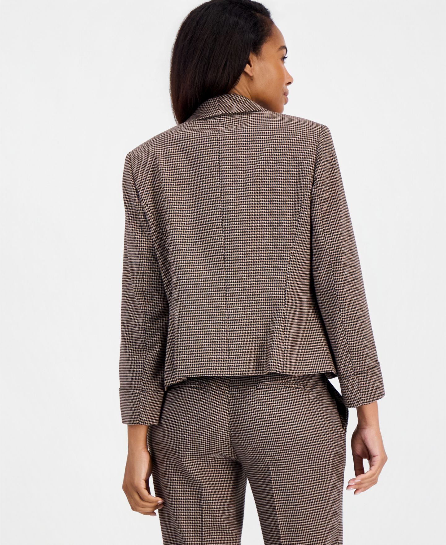 Женская куртка Kasper Houndstooth Shawl Collar, цвет: Коричный разноцветный — фото 2