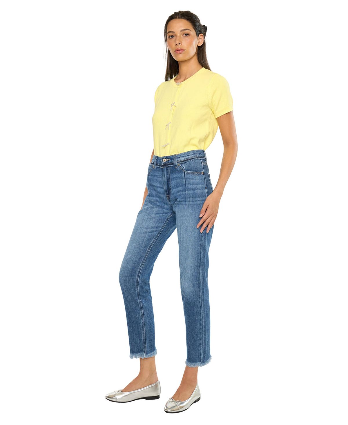 KanCan Women's Angelina High Rise Slim Straight Jeans view 6 — MAYCSS fashion products