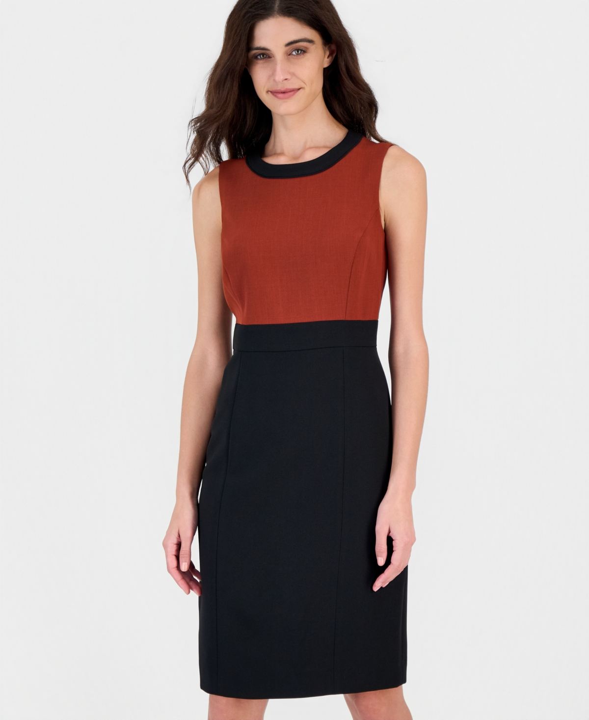 Kasper Petite Colorblock Sleeveless Sheath Dress