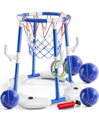 2-in-1 Pool Basketball Hoop Floating Game Set