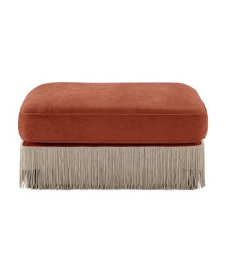 Velvet Upholstered Ottoman Footrest for Living Room or Bedroom