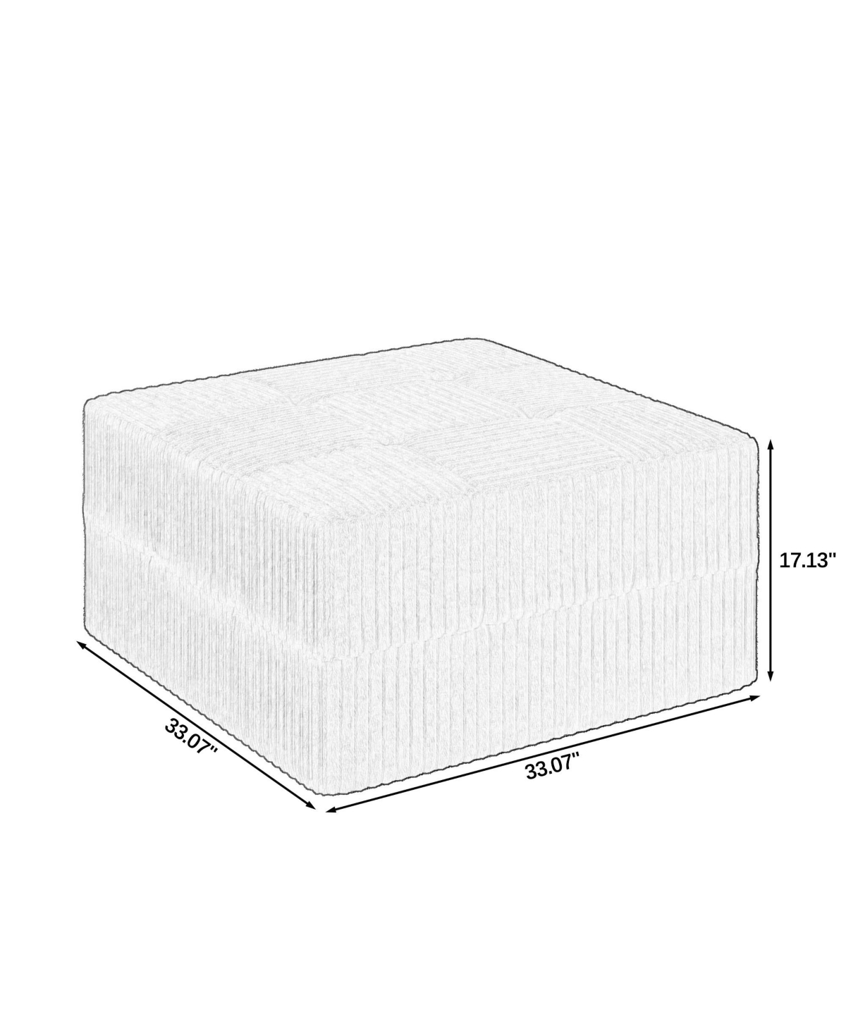sumyeg Modern Corduroy Ottoman Footstool for Living Room Bedroom or Apartment