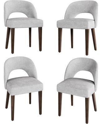 Modern Dining Chairs Set of 4, Plush Chenille Upholstered Dining Chair Kitchen Chairs, Farmhouse Dinner Chair for Kitchen Dining Room
