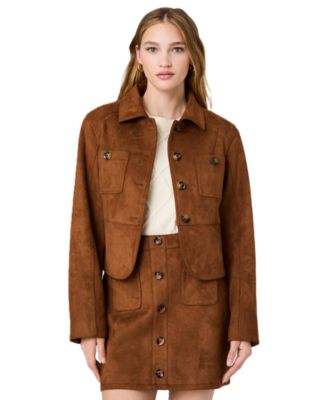 Women's Collared Button-Front Tailored Jacket