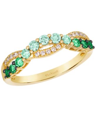 Emerald Ombre (1/3 ct. t.w.) & Nude Diamond (0.09 ct. t.w.) Ring in 14k Honey Gold