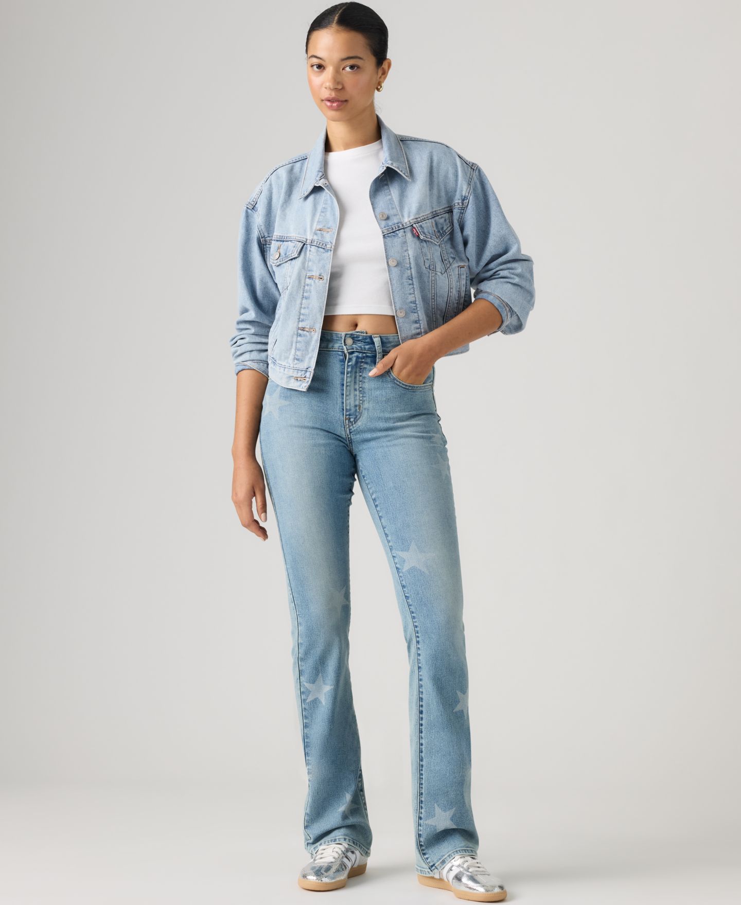 Женские джинсы Levi's Macy's 100th Parade 725 High-Waist Classic Stretch 32" Bootcut, цвет: Retail Therapy — фото 2