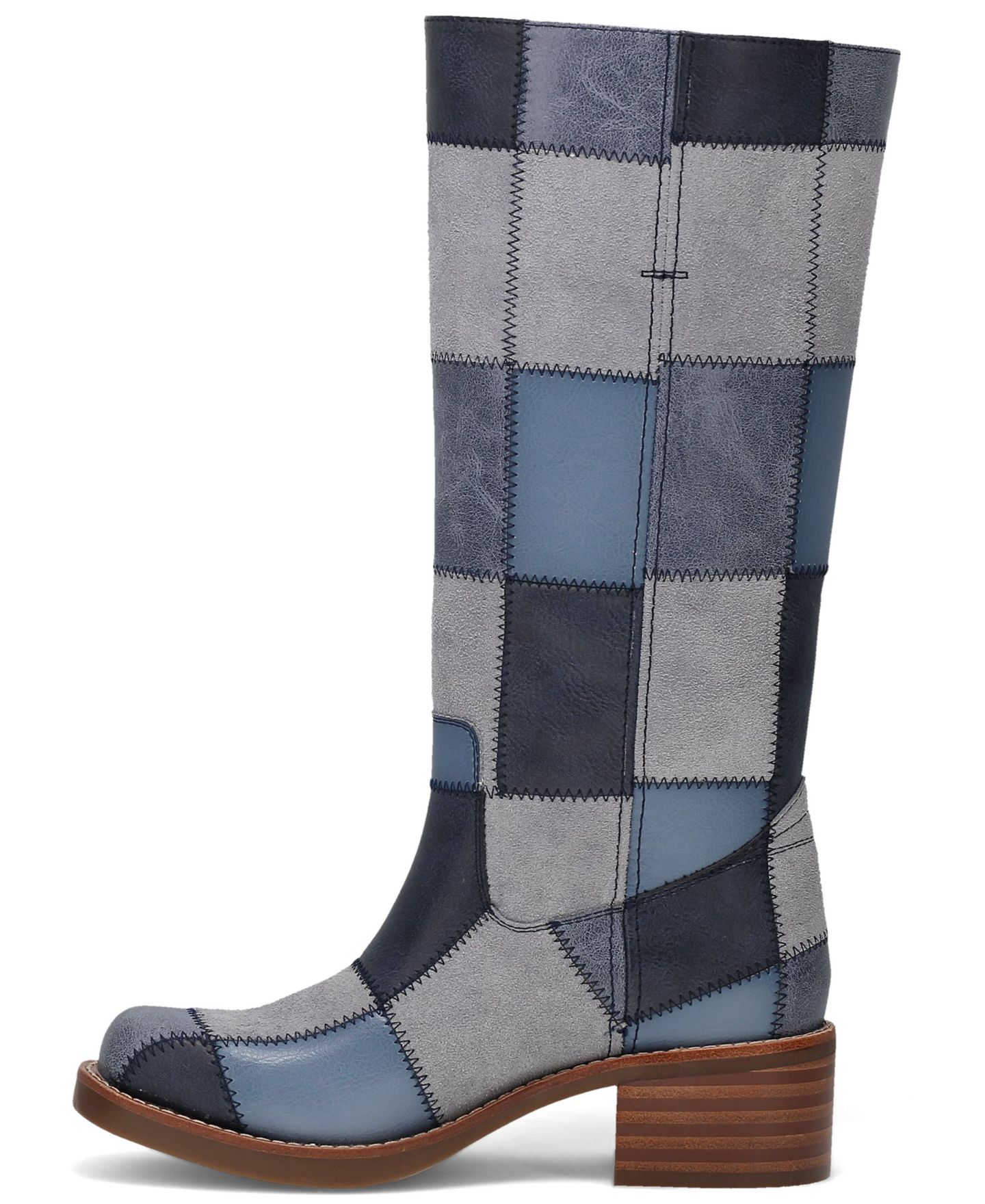 Женские ботинки Frye and Co. Miranda Patchwork Stacked Heel Tall, цвет: Джинсовый — фото 5