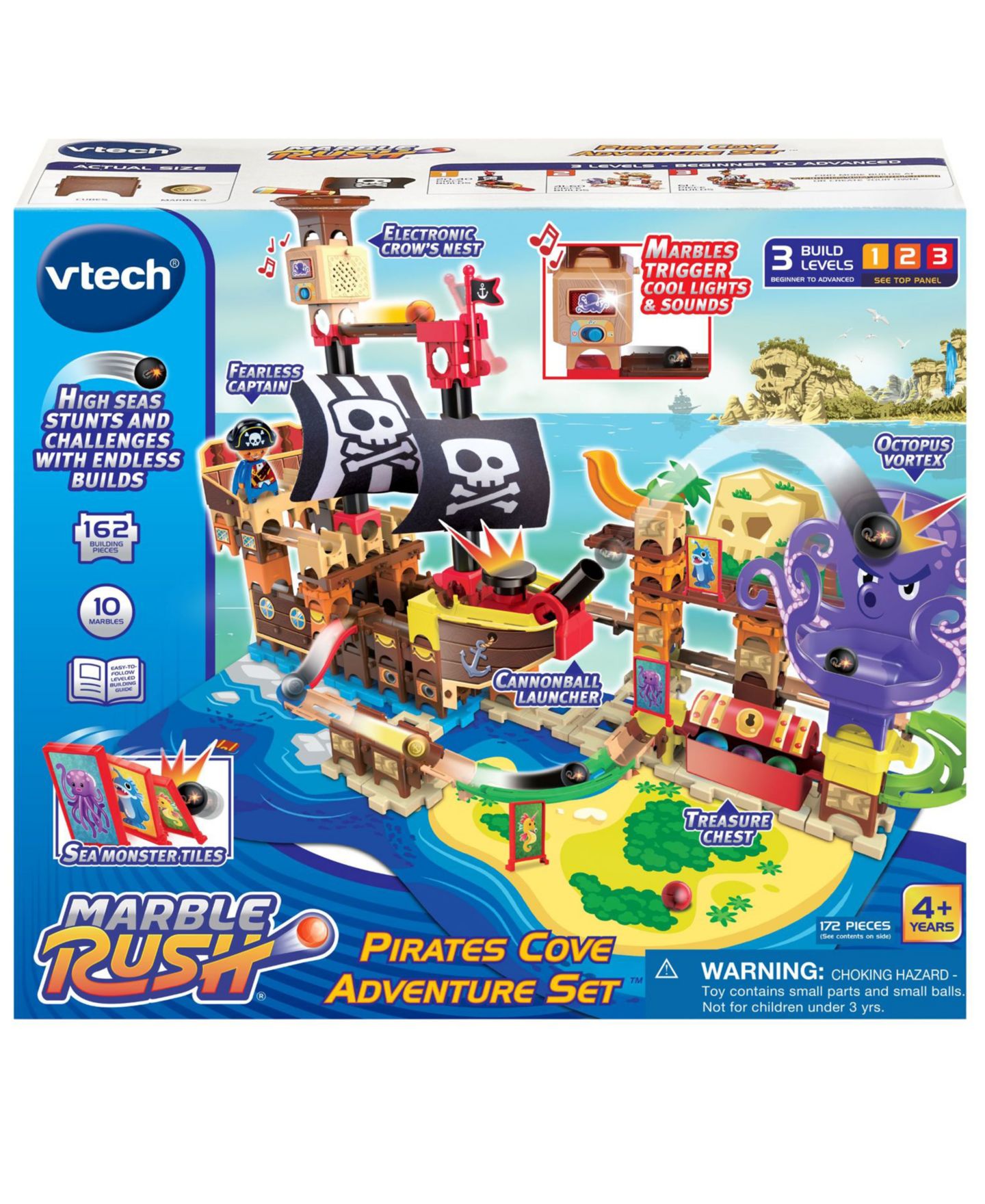 Детский конструктор VTech Marble Rush Pirates Cove Adventure 162-Piece Building Set, Ages 4+ — фото 3