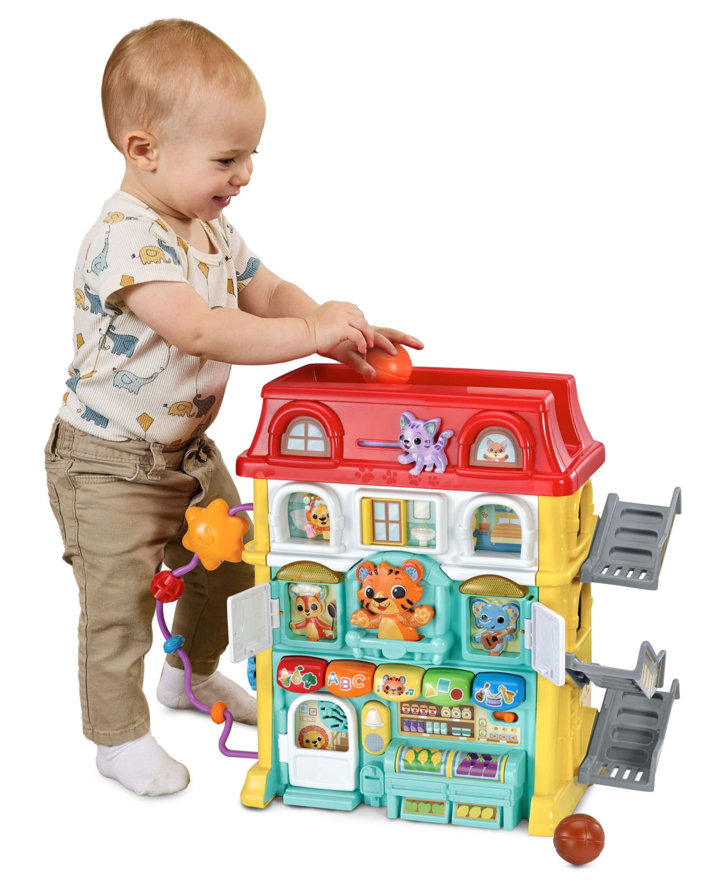 Детская игрушка VTech Up & Down Activity Town Interactive Learning Activity Center with Shapes, Colors, Letters & Fine Motor Play — фото 6