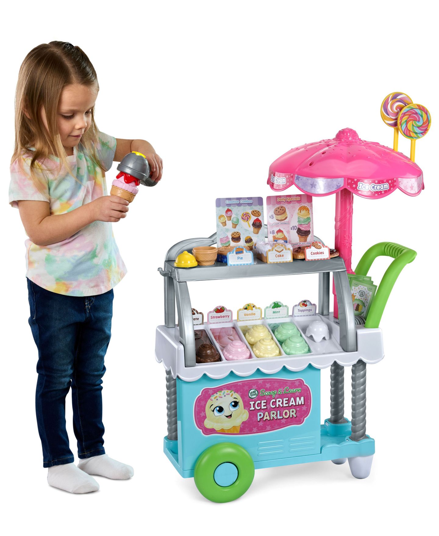 Детский игровой набор Leapfrog Scoop & Learn Ice Cream Parlor Magic Scooper 50+ Accessories Playset, Ages 3+ — фото 7