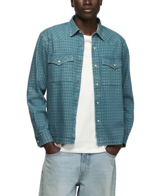 Men's Long-Sleeve Relaxed Western Flannel Shirt