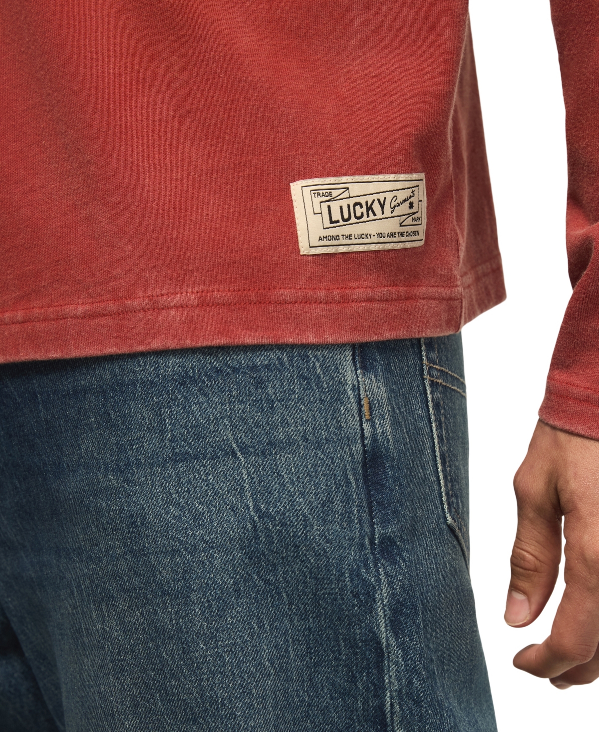 Lucky Brand Men's Long-Sleeve Football Crewneck T-Shirt