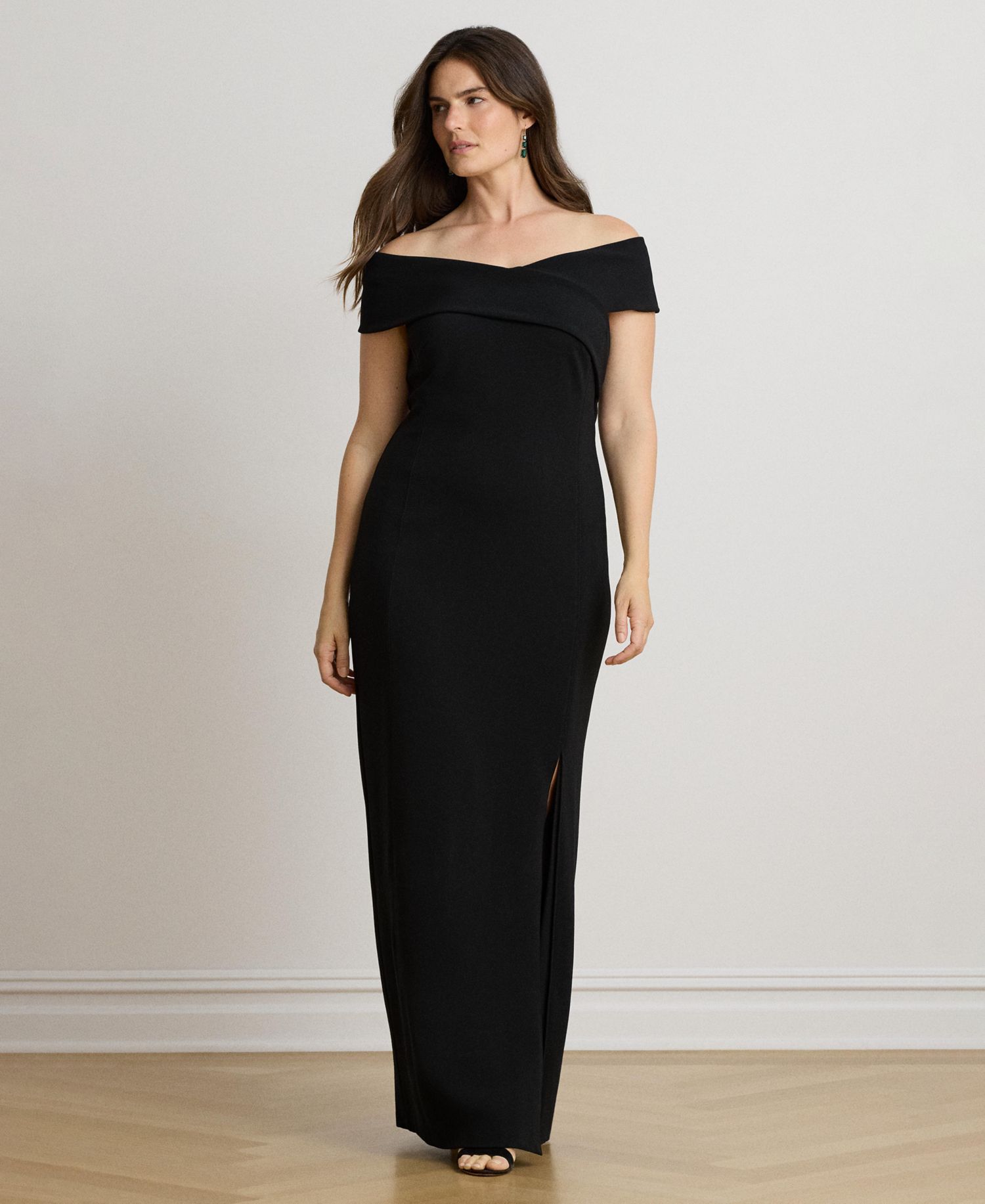 Women's Faille Off-the-Shoulder Gown
