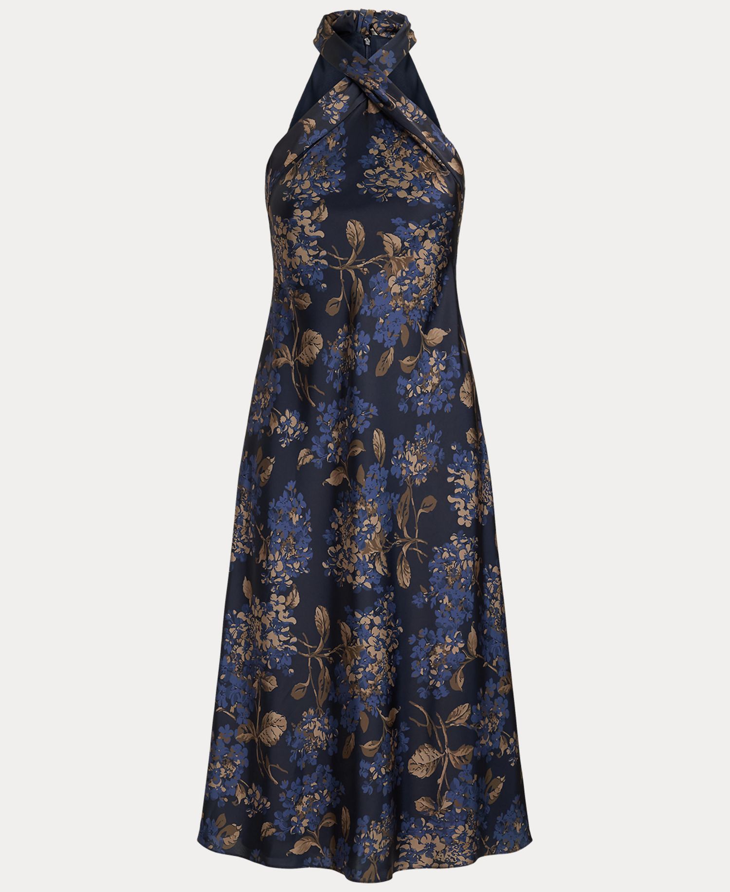 Women's Floral Tie-Neck Halter Cocktail Dress